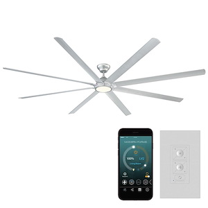 Hydra-120 Inch 8-Blade Ceiling Fan with Light Kit and Remote Control in Industrial Style-17.1 Inches High