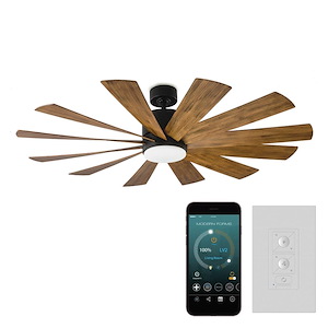 Windflower-60 Inch 3 Blade Ceiling Fan with LED Light Kit and Remote Control-15 Inches High