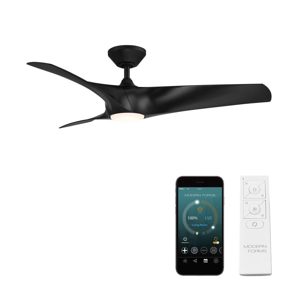 Zephyr-52 Inch 3 Blade Ceiling Fan with LED Light Kit and Remote Control-18 Inches Tall