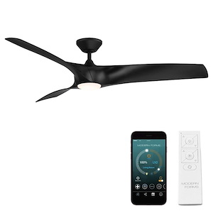 Zephyr-62 Inch 3-Blade Ceiling Fan with Light Kit and Remote Control in Transitional Style-13.88 Inches High