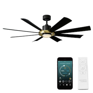 Aura - 8 Blade Ceiling Fan with Light Kit-15.6 Inches Tall and 60 Inches Wide