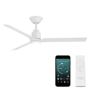 Smooth - 3 Blade Ceiling Fan with Light Kit-14.6 Inch Tall and 52 Inch Wide
