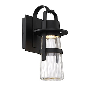 Balthus-10W 1 LED Outdoor Wall Mount in Mid-Century Modern Style-7.38 Inches Wide by 14 Inches High