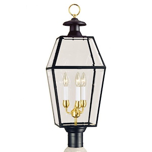 Olde Colony - 3 Light Outdoor Post Lantern In Traditional and Classic Style-29.5 Inches Tall and 11 Inches Wide