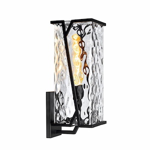 Waterfall - 1 Light Large Outdoor Wall Mount In Transitional Style-18 Inches Tall and 6.75 Inches Wide