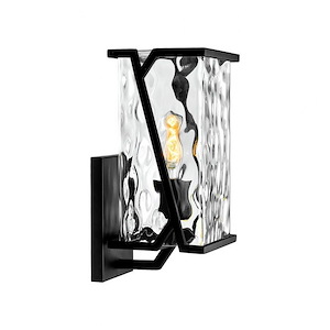 Waterfall - 1 Light Small Outdoor Wall Mount In Transitional  Style-13 Inches Tall and 5.75 Inches Wide
