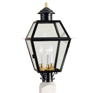 Lexington - 3 Light large Outdoor Post Lantern In Traditional and Classic Style-24.5 Inches Tall and 13 Inches Wide