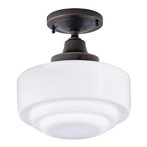 Schoolhouse - 1 Light Flush Mount In Contemporary and Classic Style-9.5 Inches Tall and 9.5 Inches Wide
