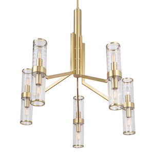 Stripe - 10 Light Chandelier In Modern and  Transitional Style-44.25 Inches Tall and 29.75 Inches Wide