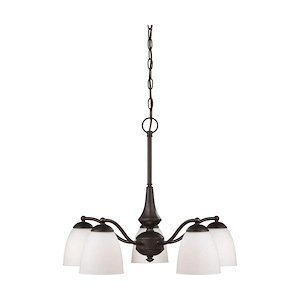 Patton-5 Light Chandelier (Arms Down)-25 Inches Wide by 20 Inches High - 339394