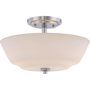 Willow-Two Light Semi-Flush Mount-13 Inches Wide by 8 Inches High - 668654
