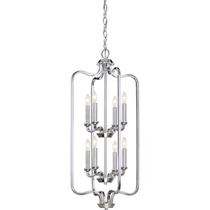 Willow-Eight Light 2-Tier Cage Pendant-17 Inches Wide by 34 Inches High - 668735