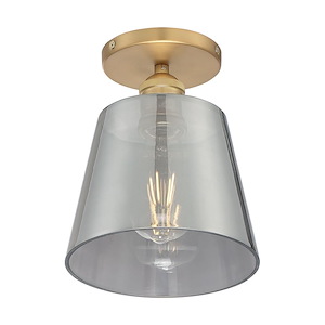 Motif-1 Light Semi-Flush Mount with Glass in Transitional Style-7.25 Inches Wide by 9 Inches High - 1004239