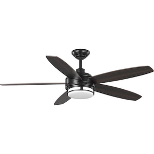 Albin - Wide - Ceiling Fan - 1 Light - Handheld Remote - Damp Rated in Transitional style - 54 Inches wide by 15.61 Inches high