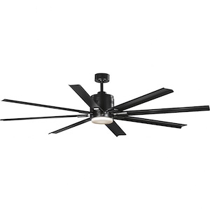 Vast - Wide - Ceiling Fan - 1 Light - Handheld Remote - Damp Rated in Urban Industrial style - 72 Inches wide by 16.75 Inches high
