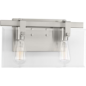 Glayse - 2 Light - Beveled Shade in Luxe and Modern style - 14.88 Inches wide by 8.38 Inches high