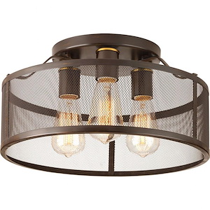Swing - Close-to-Ceiling Light - 3 Light in Bohemian and Farmhouse style - 15 Inches wide by 8.5 Inches high - 462409