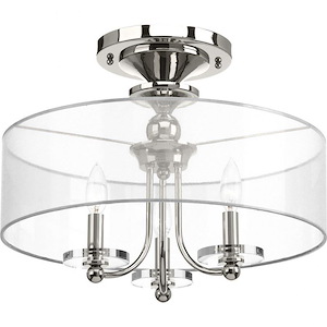 Marche - Close-to-Ceiling Light - 3 Light in Luxe and Mid-Century Modern style - 18 Inches wide by 14 Inches high - 621226