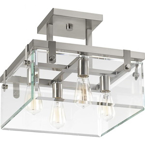 Glayse - Close-to-Ceiling Light - 4 Light - Beveled Shade in Luxe and Modern style - 16.75 Inches wide by 14 Inches high