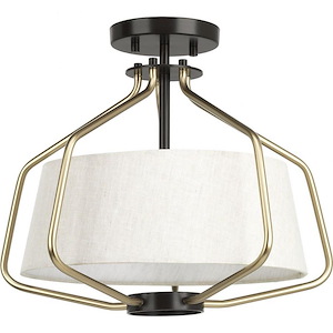 Hangar - Close-to-Ceiling Light - 2 Light - Drum Shade in Farmhouse style - 16 Inches wide by 13.25 Inches high