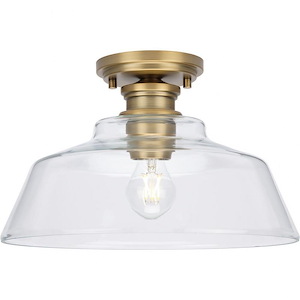 Singleton - 1 Light Medium Semi-Flush Mount In Farmhouse Style-8.5 Inches Tall and 14 Inches Wide