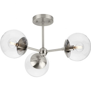 Atwell - 3 Light Flush Mount In Mid-Century Modern Style-10.62 Inches Tall and 22 Inches Wide