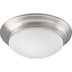 Alabaster Glass - Close-to-Ceiling Light - 1 Light - Bowl Shade in Transitional and Traditional style - 11.5 Inches wide by 3.75 Inches high