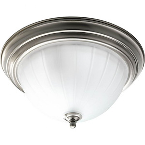 Melon - Close-to-Ceiling Light - 2 Light - Bowl Shade in Transitional and Traditional style - 13.25 Inches wide by 7 Inches high