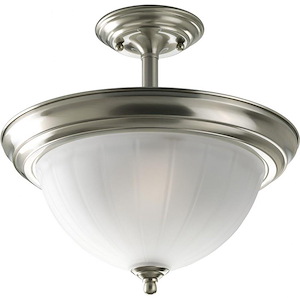 Melon - Close-to-Ceiling Light - 2 Light - Bowl Shade in Transitional and Traditional style - 13.25 Inches wide by 12.5 Inches high - 118104