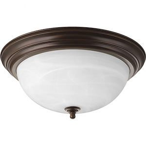 Dome Glass - Close-to-Ceiling Light - 3 Light - Bowl Shade in Traditional style - 15.25 Inches wide by 6.63 Inches high