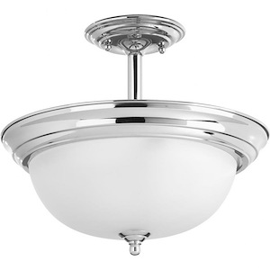 Dome Glass CTC - 11.3125 Inch Height - Close-to-Ceiling Light - 2 Light - Bowl Shade - Line Voltage
