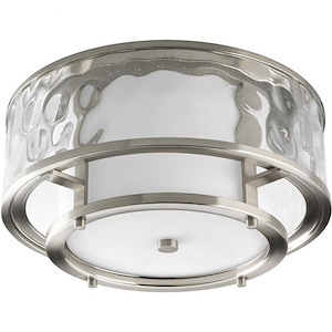 Bay Court - Close-to-Ceiling Light - 2 Light - Cylinder Shade in Coastal style - 15 Inches wide by 7.38 Inches high - 281519