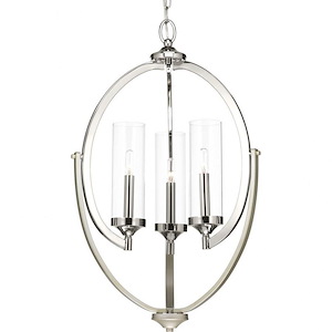 Evoke - Chandeliers Light - 3 Light - Cylinder Shade in Luxe and Transitional style - 17.63 Inches wide by 28.5 Inches high - 614957