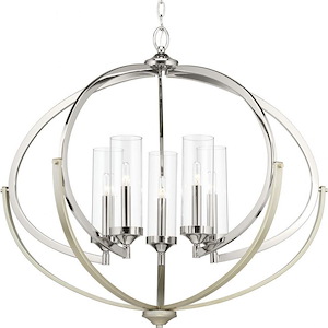 Evoke - Chandeliers Light - 5 Light - Cylinder Shade in Luxe and Transitional style - 33.75 Inches wide by 27.88 Inches high