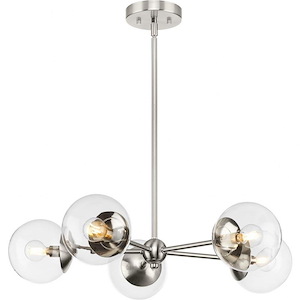 Atwell - 5 Light Chandelier In Mid-Century Modern Style-5.87 Inches Tall and 28 Inches Wide - 1284050