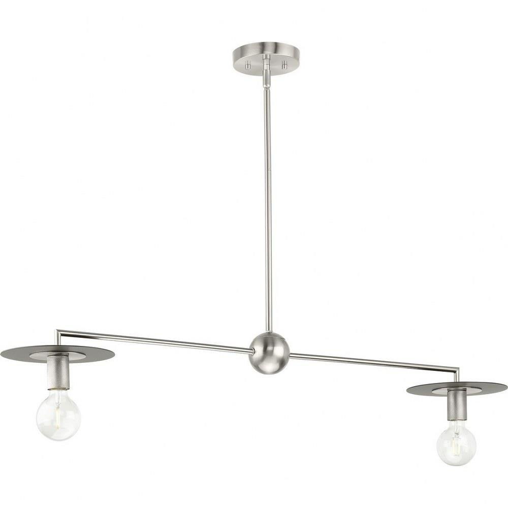 Progress Lighting Trimble 2-Light Brushed Nickel Linear Chandelier