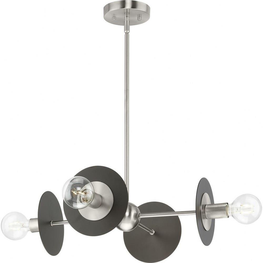 Progress Lighting Trimble 2-Light Brushed Nickel Industrial Chandelier