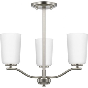 Adley - 3 Light Convertible Chandelier In Contemporary Style-16.12 Inches Tall and 18.12 Inches Wide