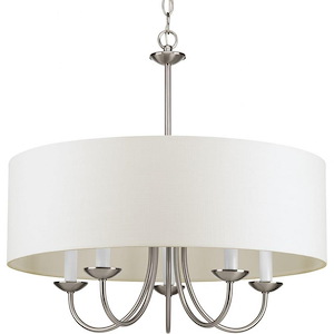 Drum Shade 5-Light Chandelier in Farmhouse Style - 21.63 Inches Wide by 21.13 Inches Tall