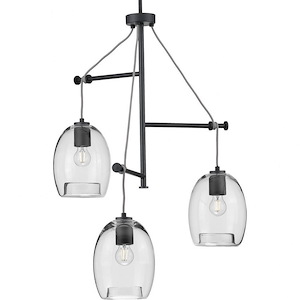 Caisson - Pendants Light - 3 Light - Globe Shade in Bohemian and Mid-Century Modern style - 30.38 Inches wide by 35 Inches high