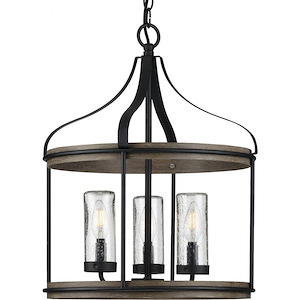 Brenham - Pendants Light - 3 Light - Cylinder Shade in Farmhouse style - 16 Inches wide by 20.63 Inches high - 1211270