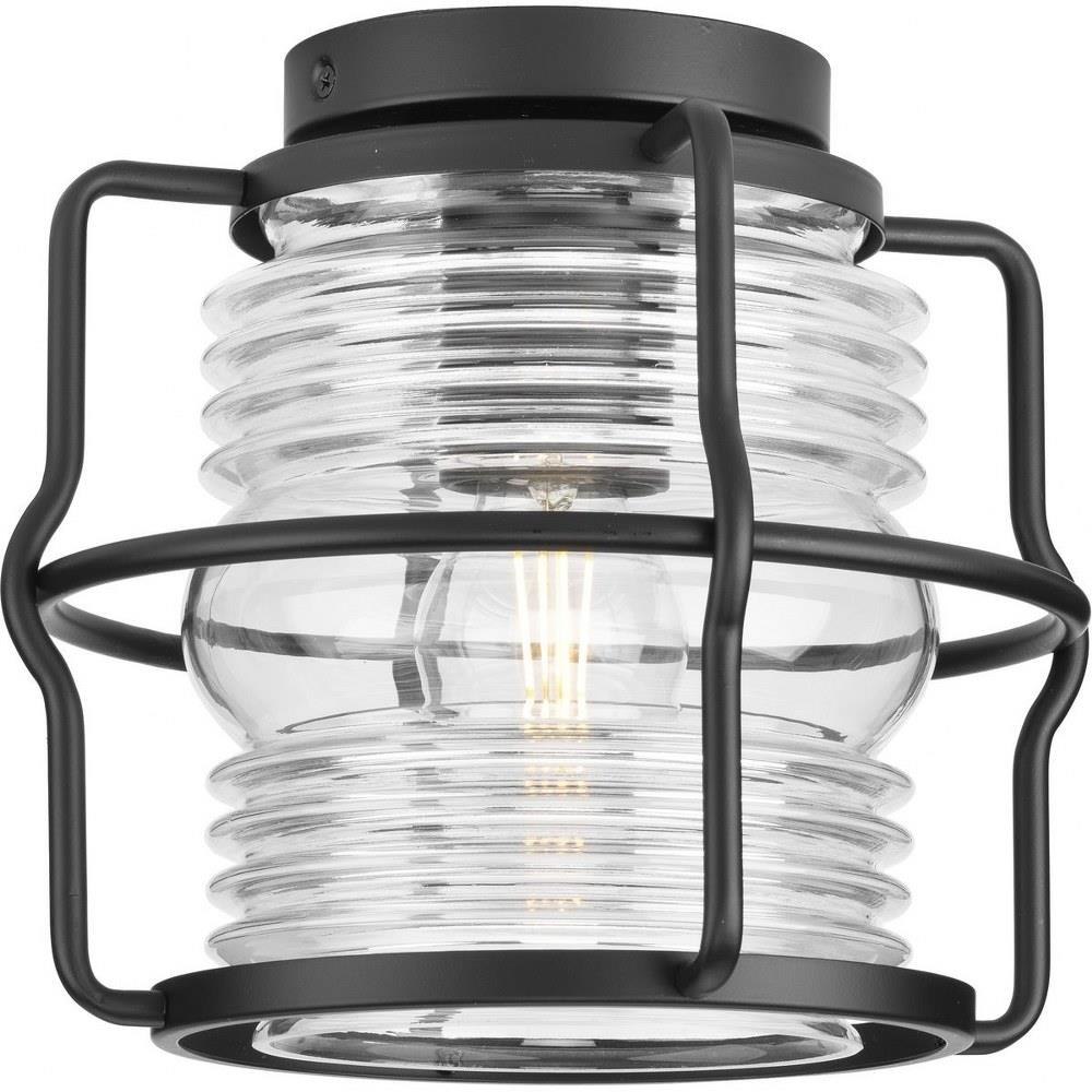 Progress Lighting - P550133-31M - Keegan - 1 Light Outdoor Flush Mount In  Industrial Style-8.65 Inches Tall and 9.75 Inches Wide