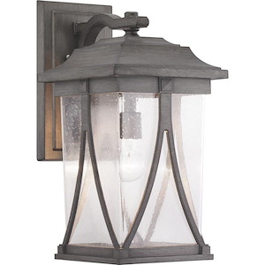 Abbott - Outdoor Light - 1 Light - Square Shade in Modern Craftsman and Transitional style - 10.38 Inches wide by 20.25 Inches high