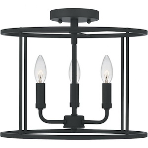 Abner - 3 Light Semi-Flush Mount in Transitional style - 14 Inches wide by 11.75 Inches high - 1025635