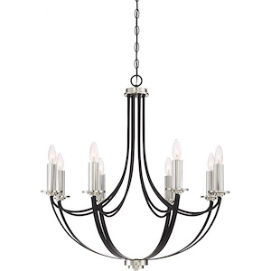 Alana Large Chandelier 8 Light Steel/Crystal - 30 Inches high