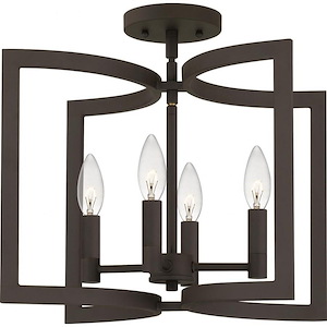 Beaufain - 4 Light Semi-Flush Mount In Transitional Style-12.75 Inches Tall and 12.75 Inches Wide