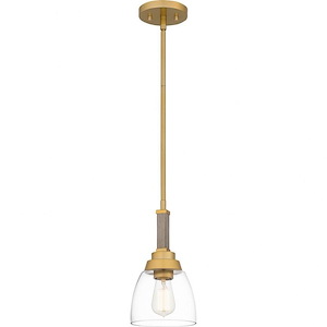 Burkett - 1 Light Mini Pendant In Transitional Style-12 Inches Tall and 6.5 Inches Wide