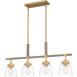 Burkett - 4 Light Island In Transitional Style-17 Inches Tall and 35.75 Inches Wide - 1118839