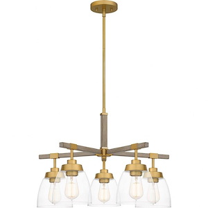 Burkett - 5 Light Chandelier In Transitional Style-17.25 Inches Tall and 24.5 Inches Wide
