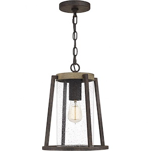 Brockton - 1 Light Large Outdoor Hanging Lantern in Transitional style - 10.5 Inches wide by 13.75 Inches high - 1025673